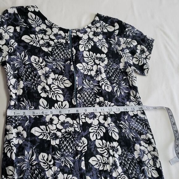 Royal Creations Hibiscus Gray/White Summer Midi Dress SMALL - Picture 12 of 13